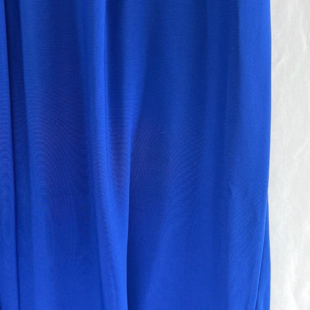 American Living Ruffled Faux-Wrap Dress Womens 6 Ruched Sleeveless Stretch Blue - Picture 13 of 13
